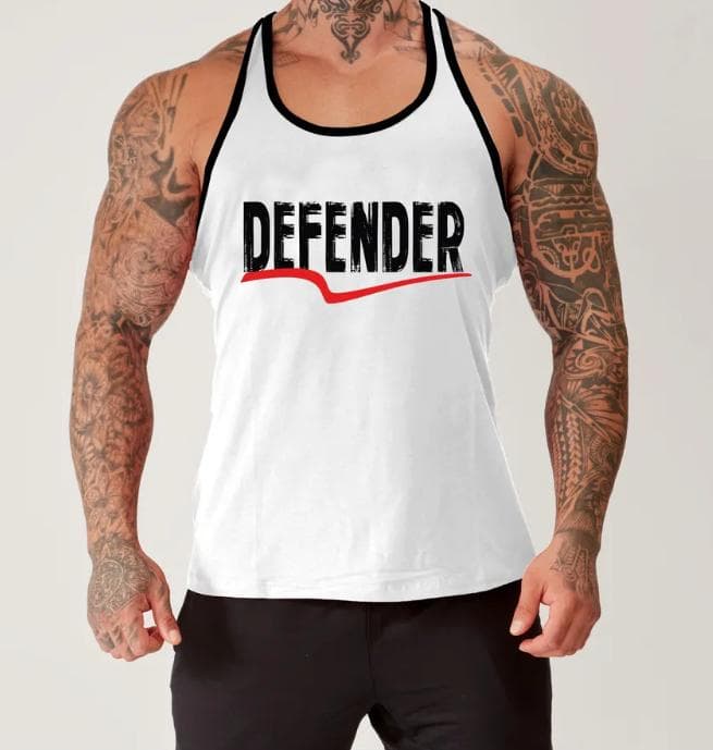 Defender Baskılı Beyaz Atlet