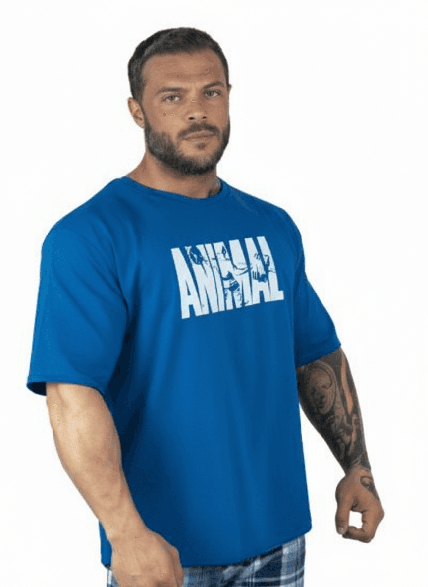 OVERSIZE TİŞÖRT ANIMAL MAVİ