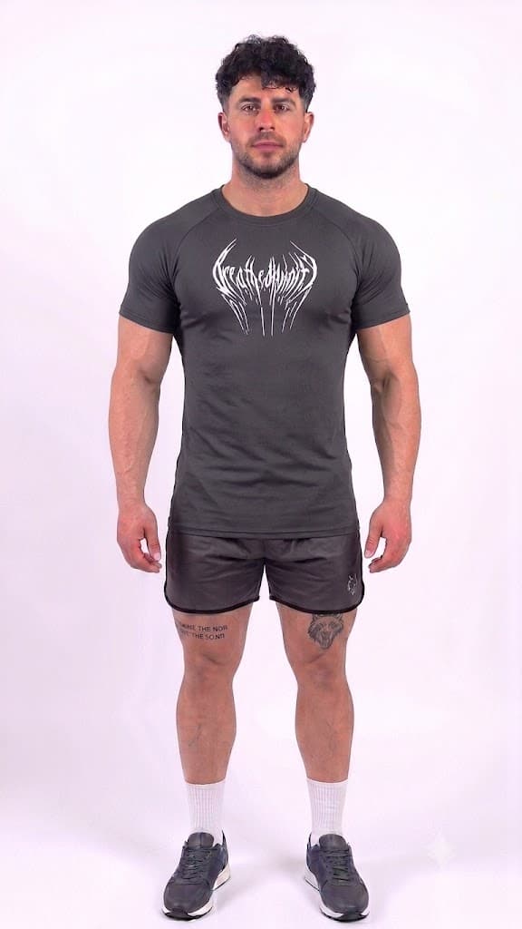 Yıldırım Compression Dar / Slim Bisiklet Yaka Tişört kırık gri Unisex Genç (onesize)
