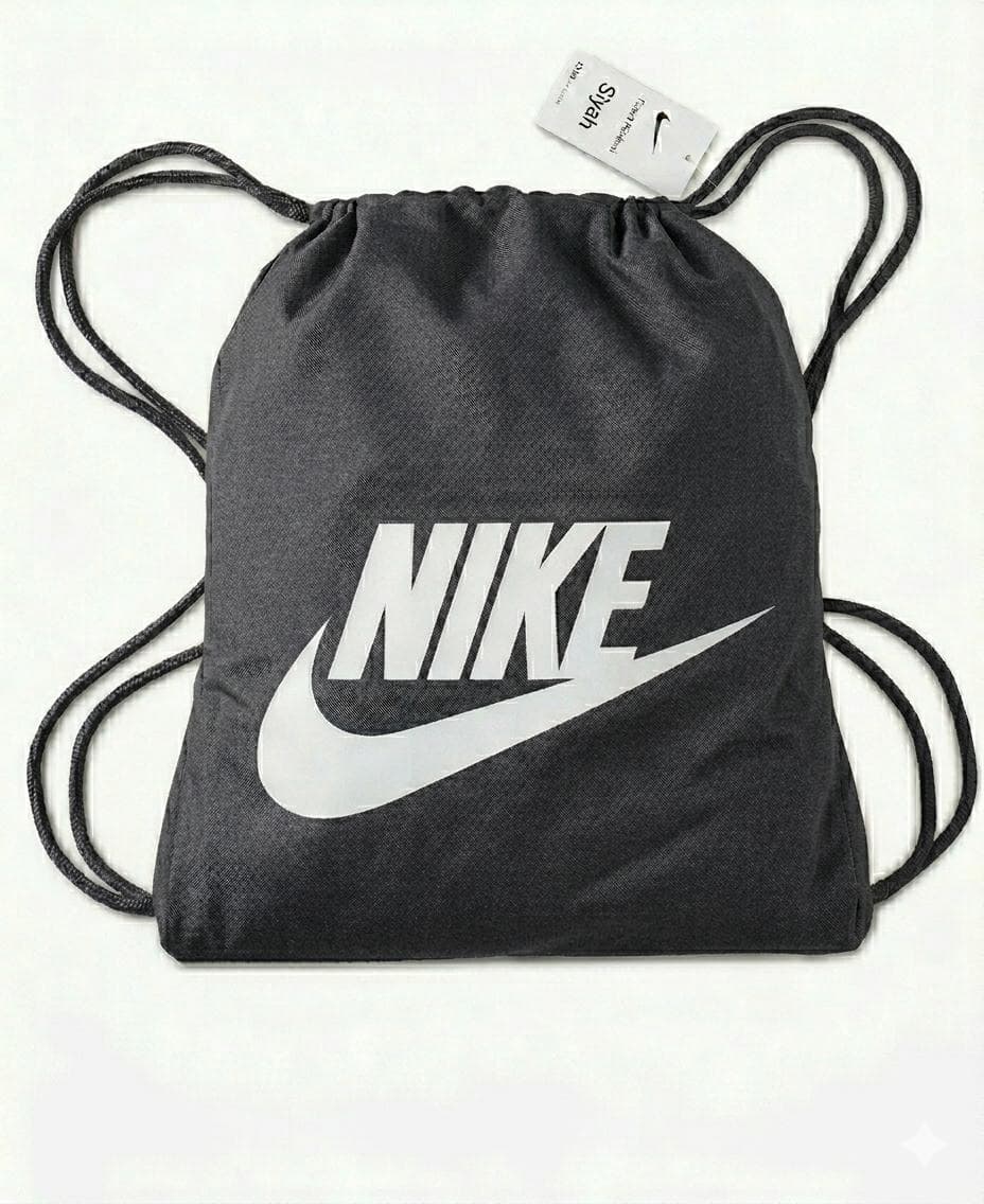 Nike Baskılı Büzgülü Spor Sırt Çantası Gri