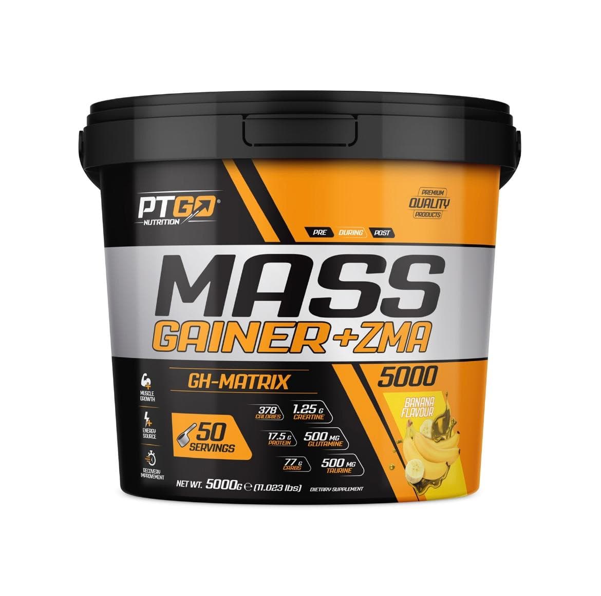 PT GO NUTRITION Mass Gainer 5 kg Kova Muz ( Silindir Çanta , Shaker ve Maskot Huni Hediyeli) — görsel 2