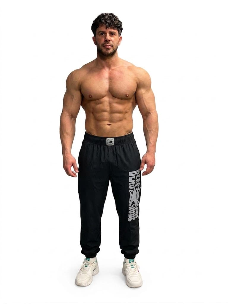 Beast Mode Baskılı Rahat Yıkamalı Siyah Eşofman