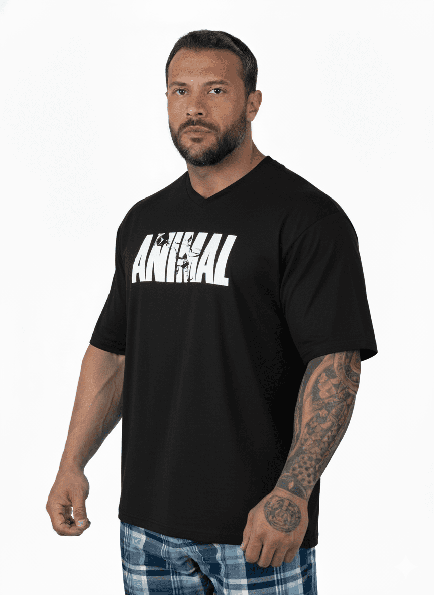OVERSIZE TİŞÖRT ANIMAL SİYAH