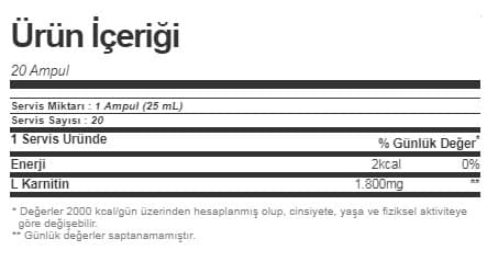 Multipower L-Carnitine Liquid Forte 1800 Mg 20 Ampül — görsel 2